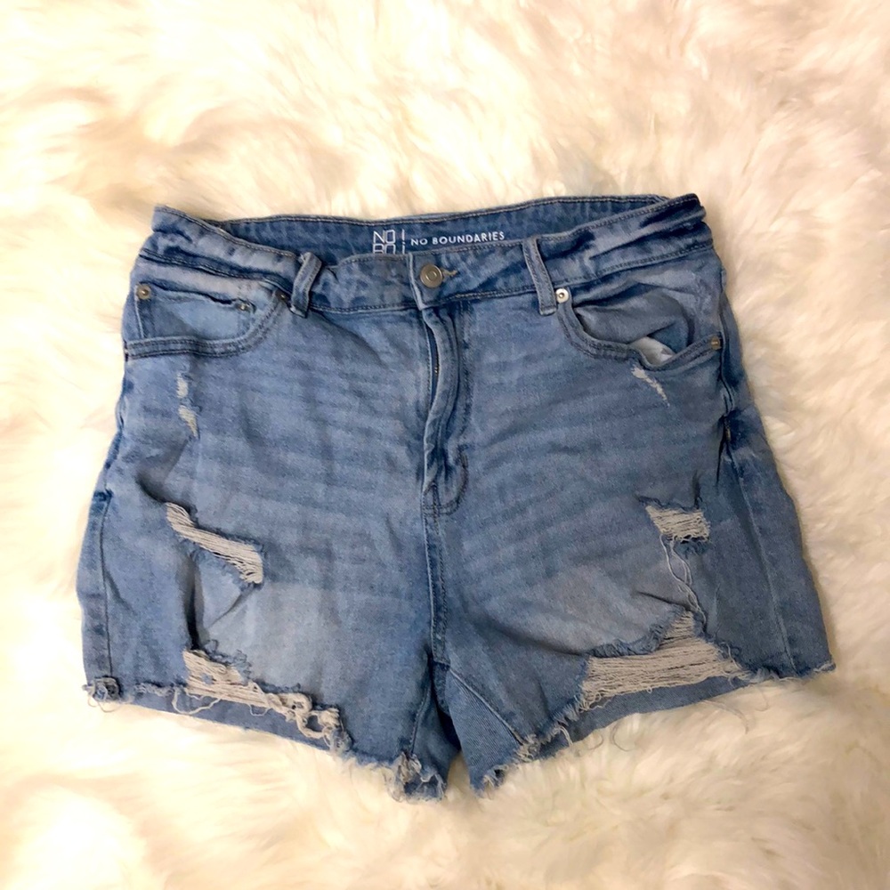 Cute light wash ripped jean shorts